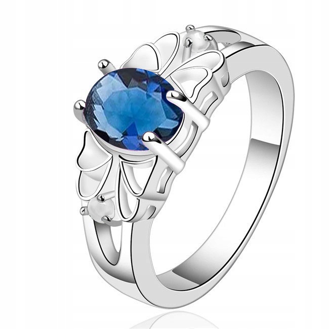 

Srebrny Pierścionek Z Niebieską Cyrkonią Rozm 11