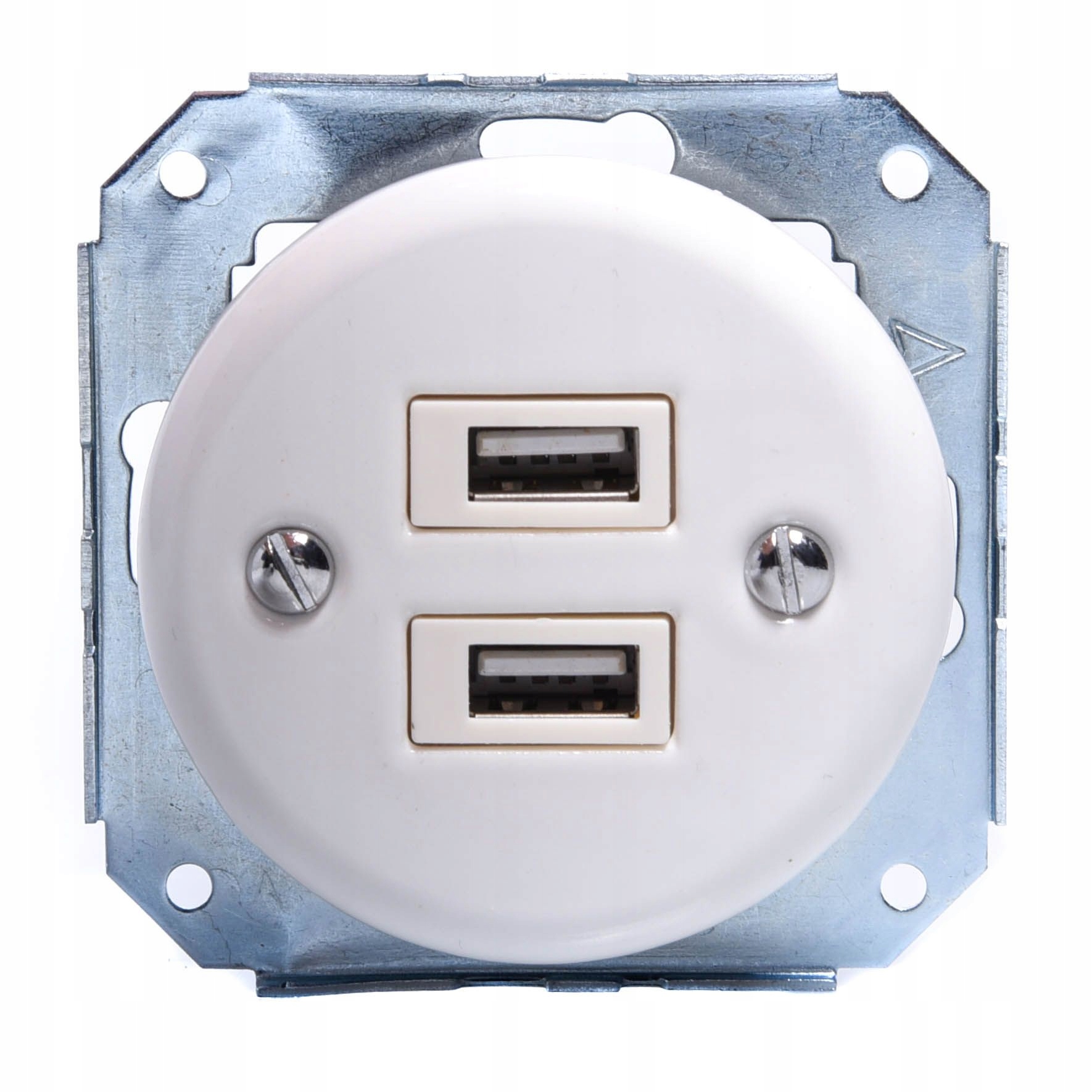 Keramická Podomítková Zásuvka 2xUSB Bílá