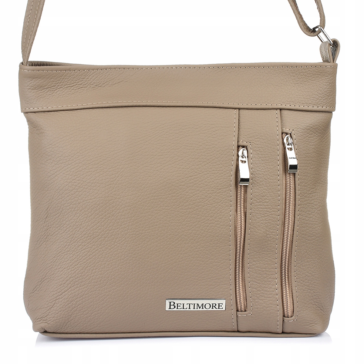 Kožená kabelka přes rameno dámská prostorná elegantní forma Beltimore