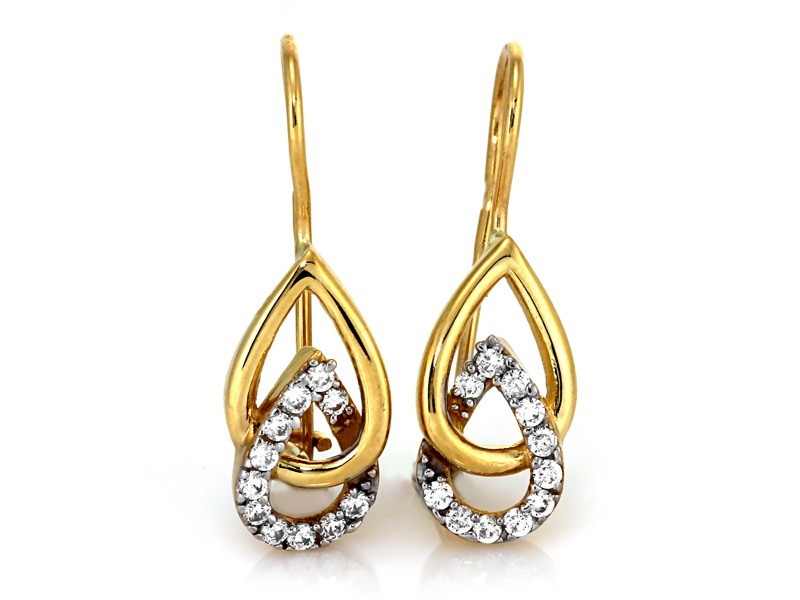 Náušnice zlaté pro ženu 585 pro ženu, velká bižuterie jako dárek