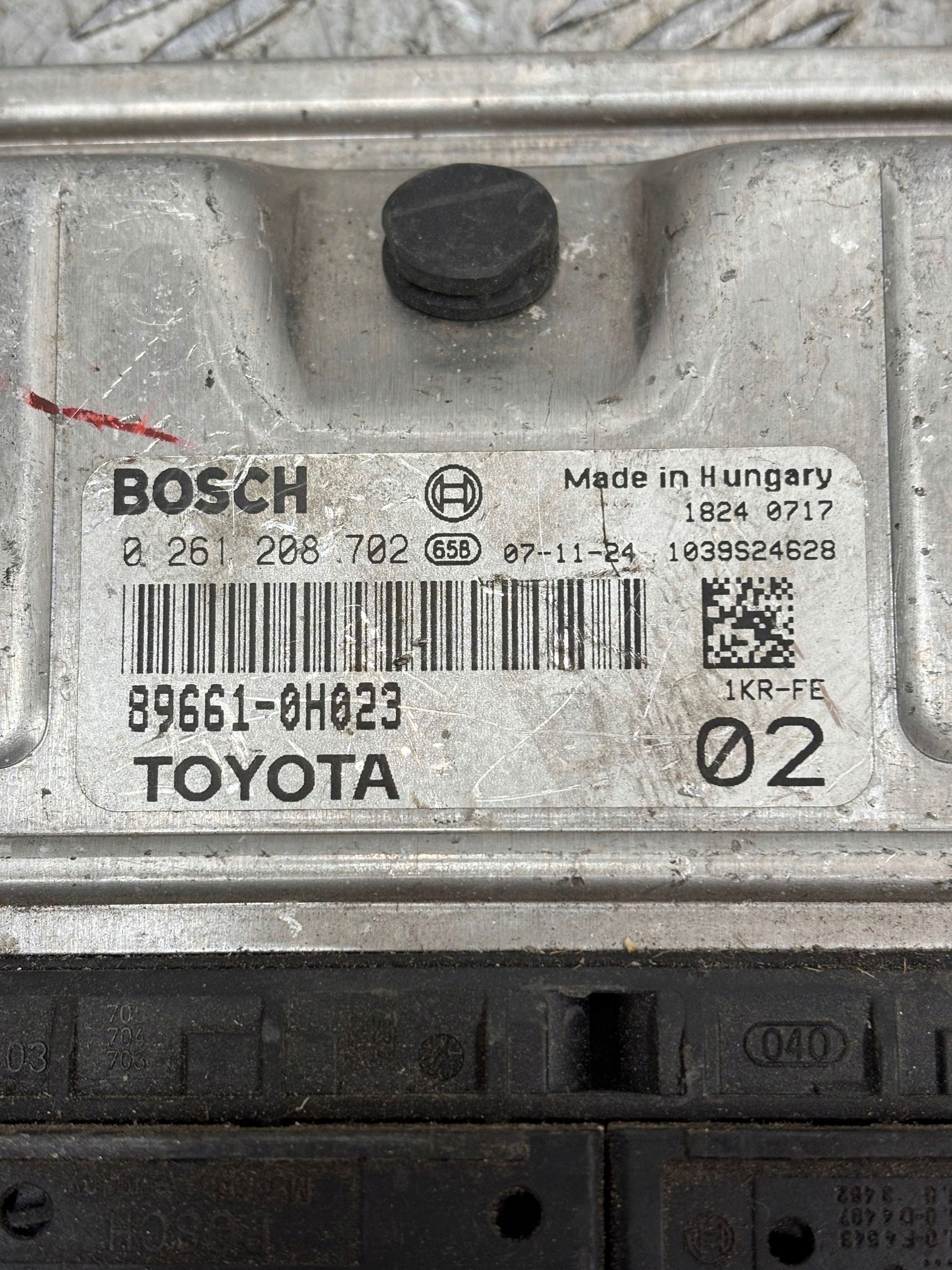 control unit of the engine computer TOYOTA AYGO 1.0 89661-0H023