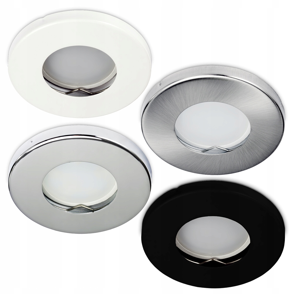 Oprawa wpuszczana halogen IP44 biała łazienka podbitka + LED GU10 7W 6000K Rodzaj gwintu GU10