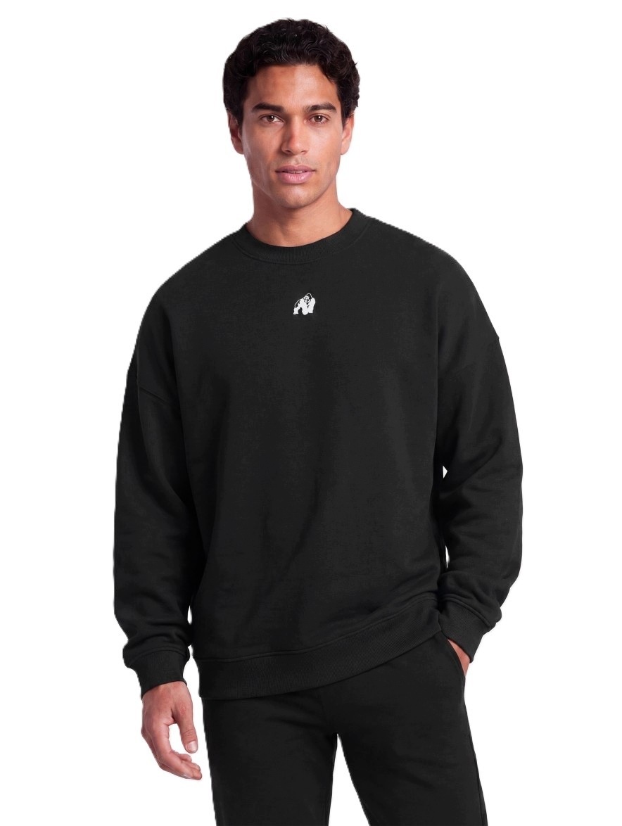 Bluza sportowa treningowa luźna oversize męska czarna Leeds S