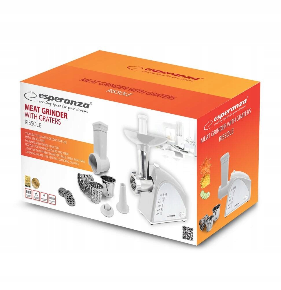 Mlýnek na maso, hnětení klobás Rissole 2200W Bílý