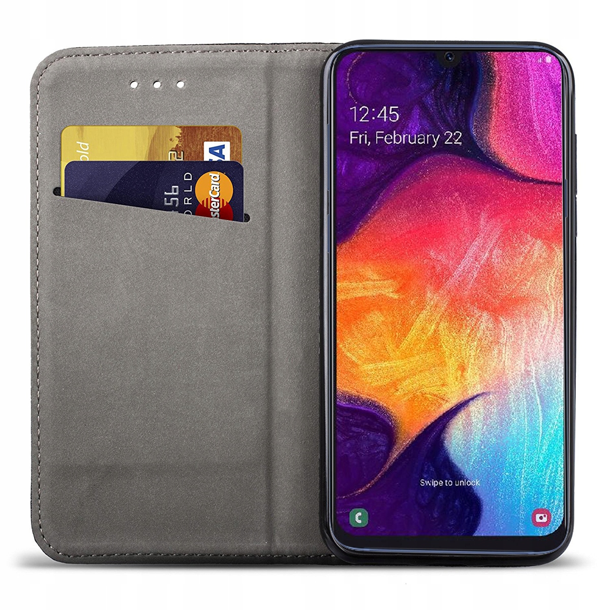 ETUI SMART MAGNET + SZKŁO do Samsung Galaxy A50 Kolekcja klapka
