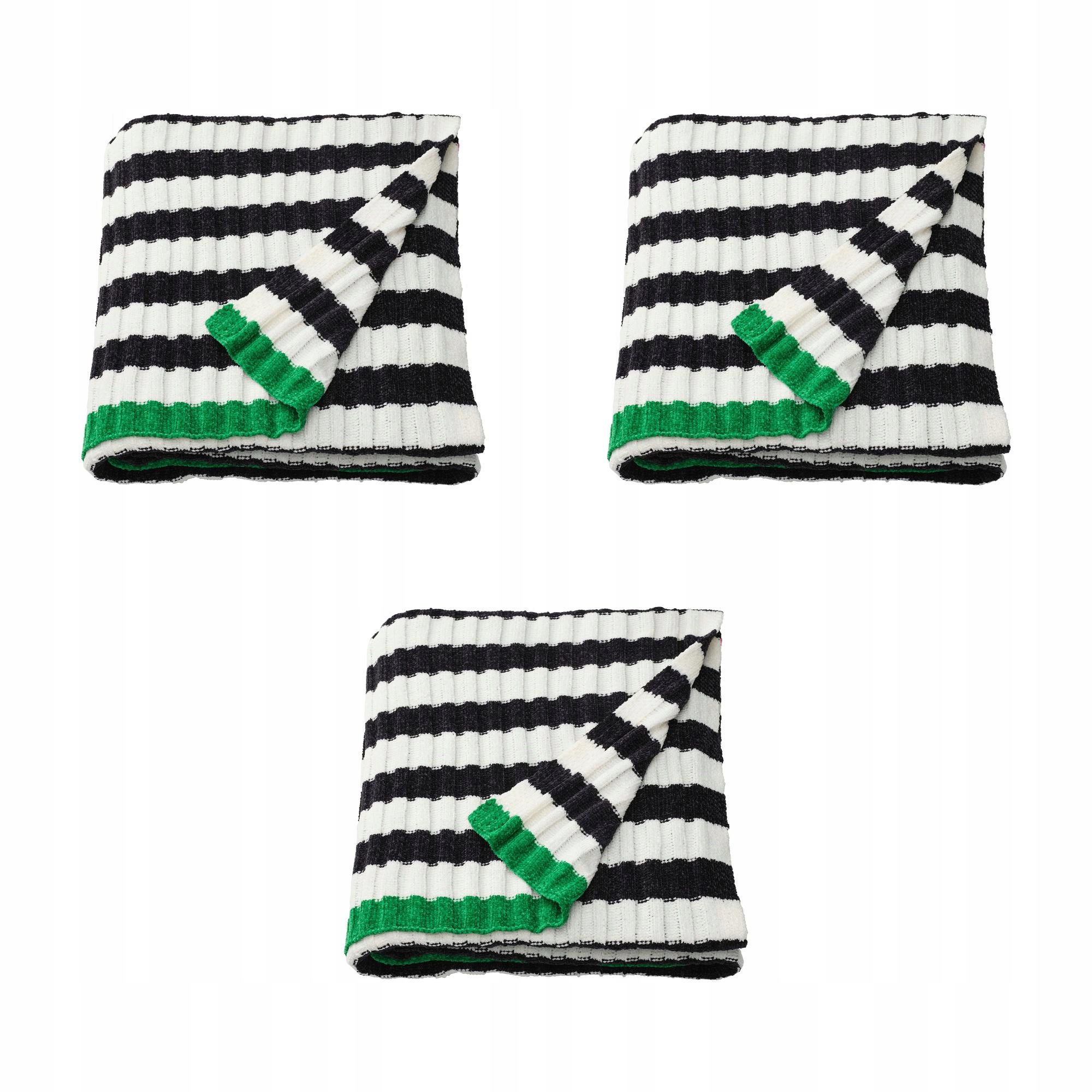 3 ks Pléd černý bílý 130 x 170 cm Mossmott