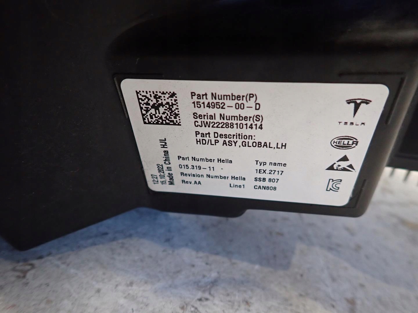 light front front left TESLA 3 LIFT 2020- FULL LED 1514952-00-D