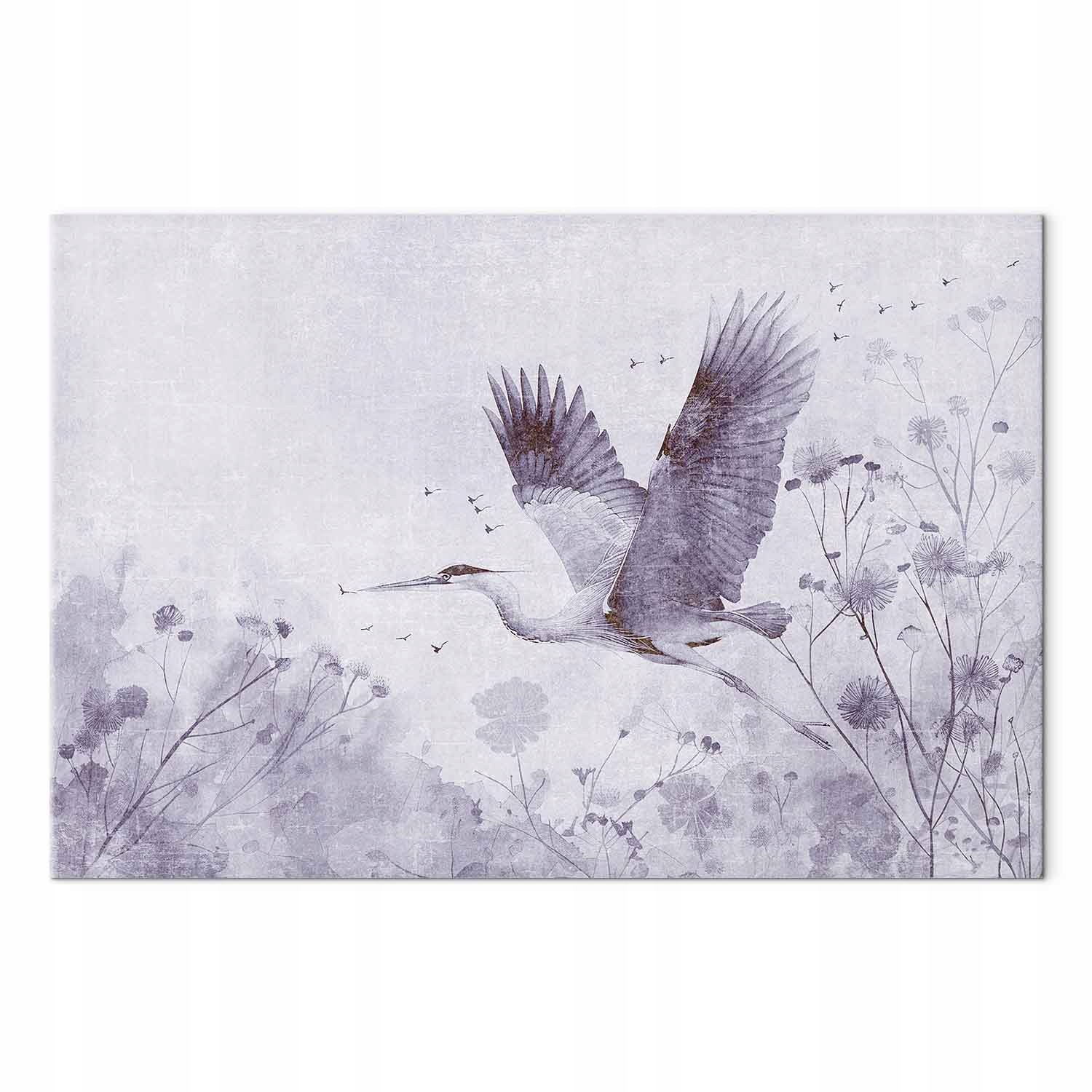 Obraz na plátně canvas Grafika Příroda Pták Jeřáb Let Retro Vintage 120x80