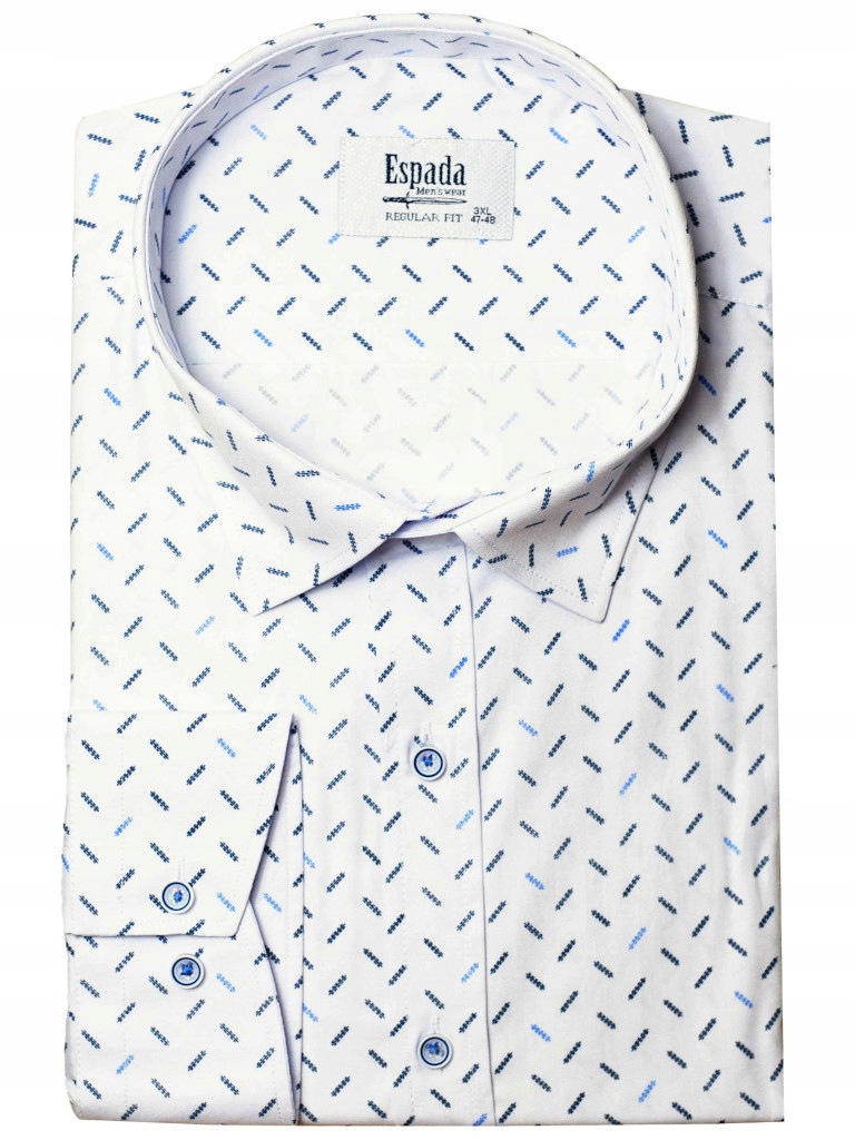 Velká pánská košile bílá s ležérním vzorem 6XL-53