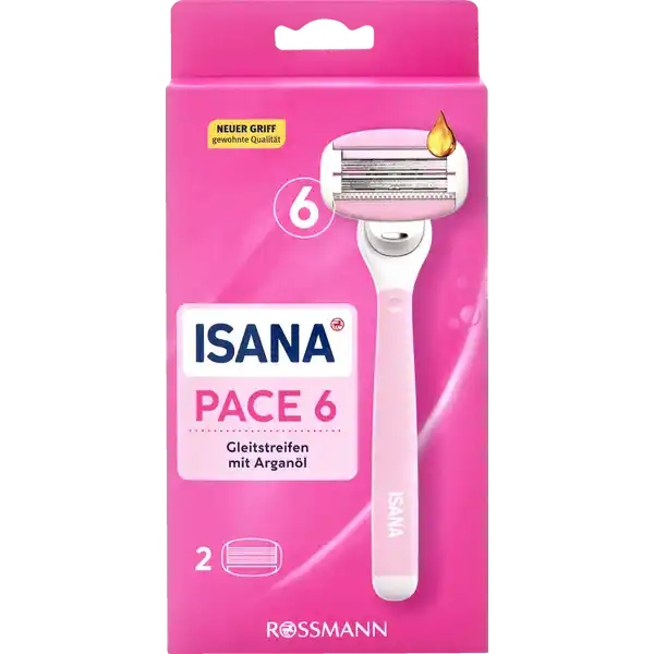ISANA PACE 6 MASZYNKA DO GOLENIA 6-OSTRZOWA 1 RĄCZKA 2 WKŁADY DLA KOBIET