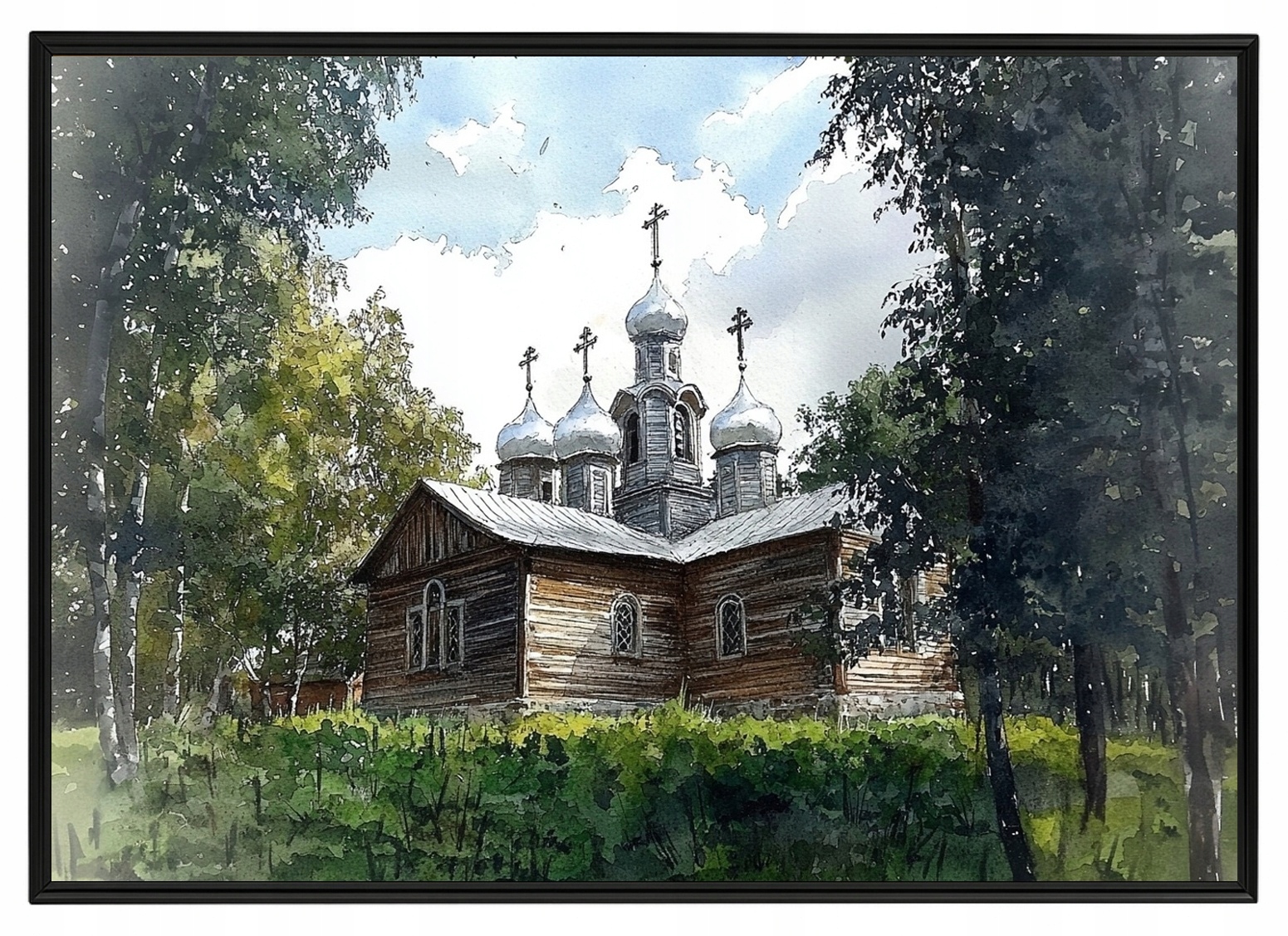 Plakát Rámeček Hliníkový Kostel Pravoslavný Les Příroda 100x70