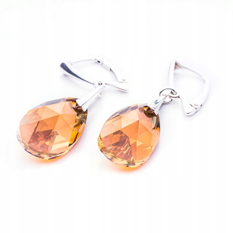 Stříbrné náušnice s kr. Swarovski Mandle 22 mm Cop