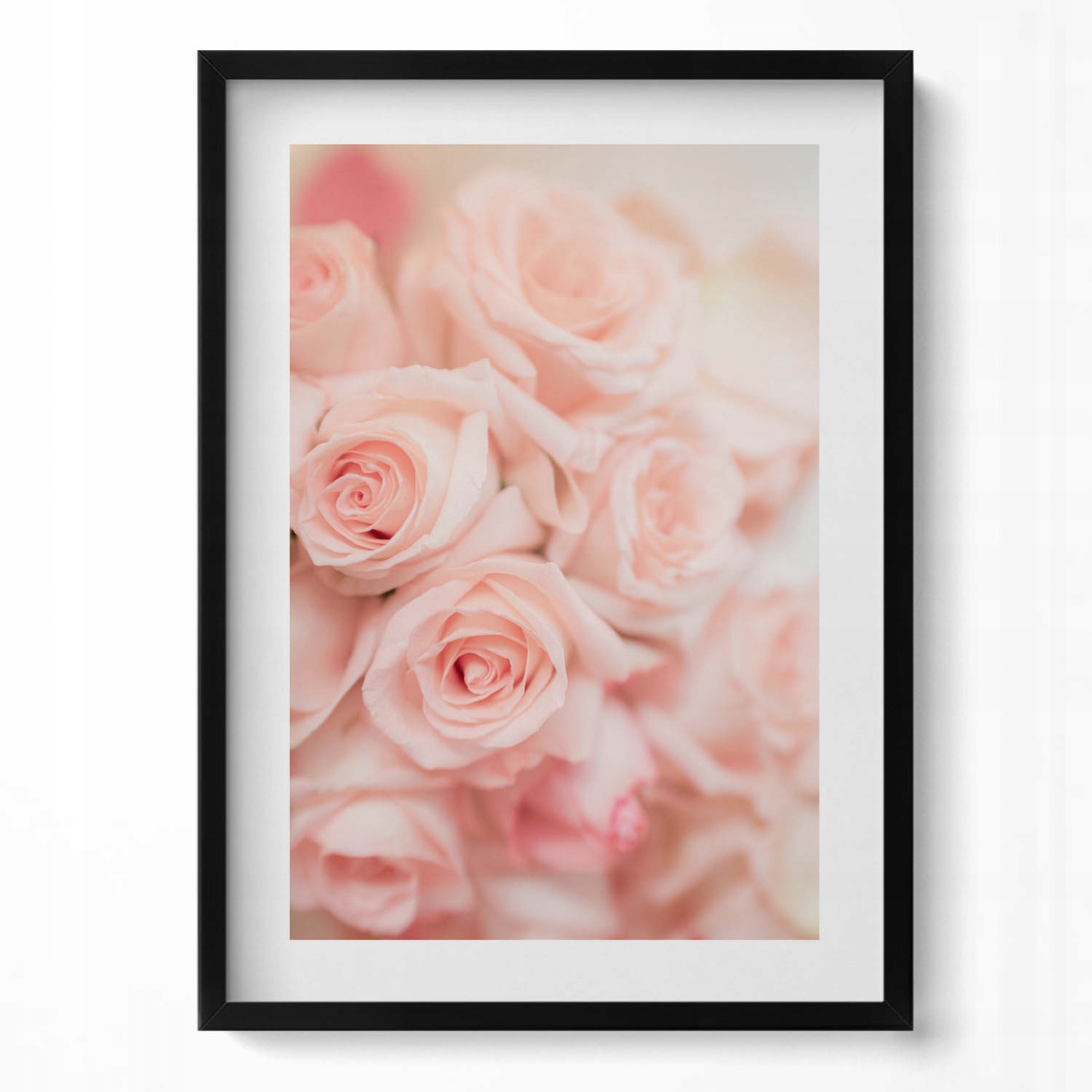 Dekorativní nástěnný obraz s rámem a loftovou grafikou Romantická kytice růží 50 x 70 cm