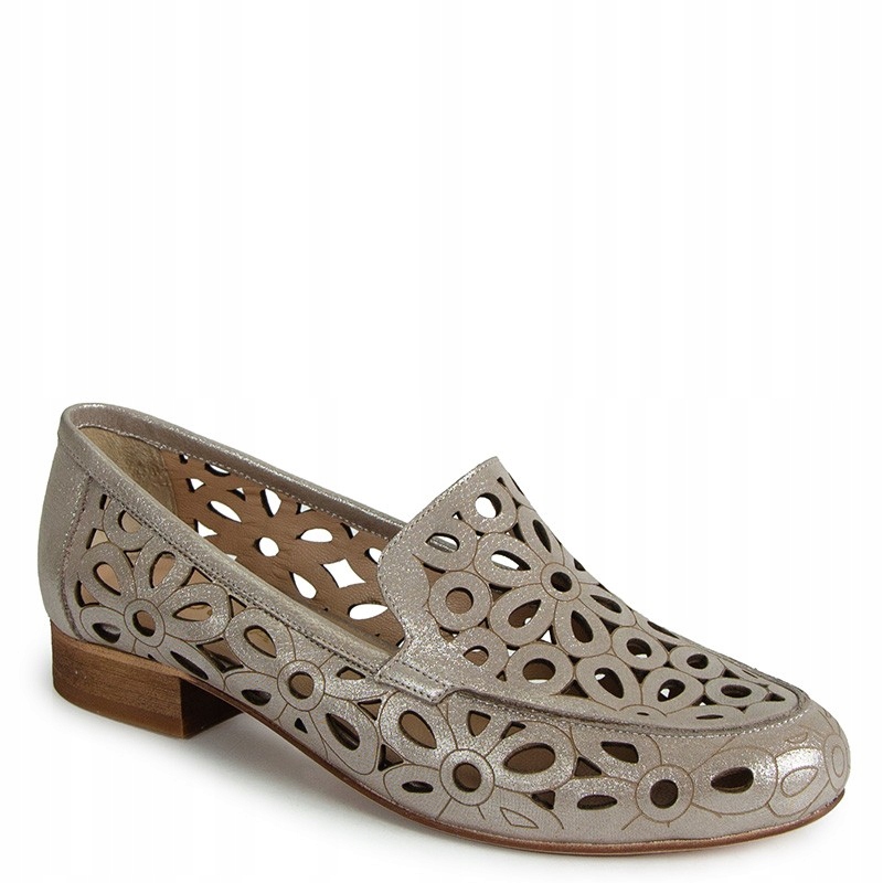 Boccato 010.513 Béžové Ažurové Kožené Baleríny 36