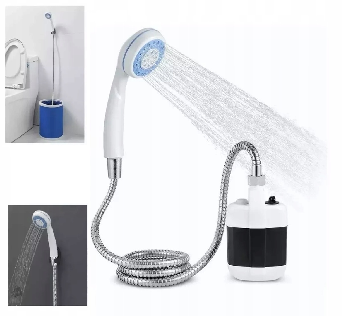 Prysznic Przenośny Turystyczny Kempingowy Samochodowy na Akumulator 2200mAh