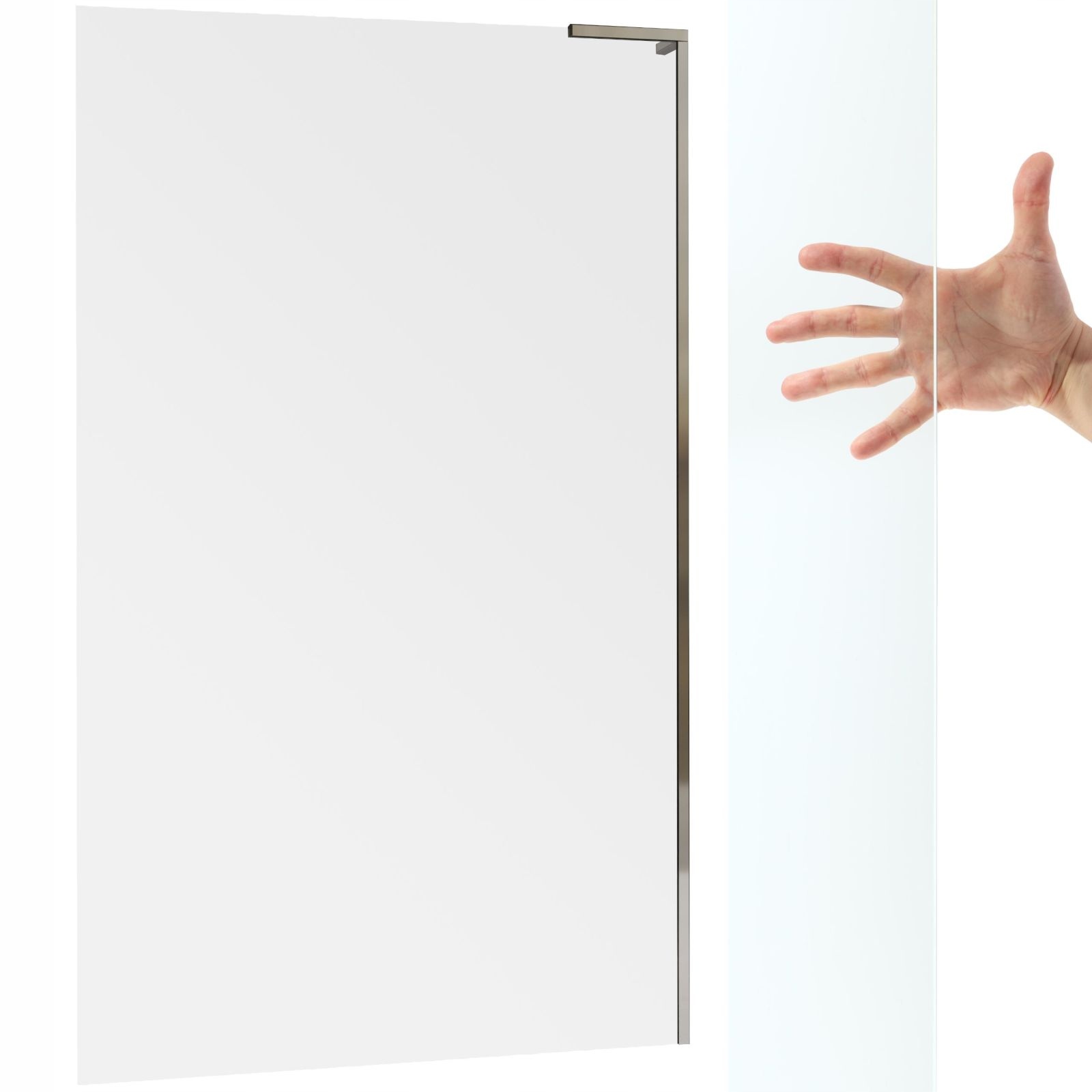 Kabina 80 prysznicowa chromowane profile szklana Walk-in Prawa przejrzyste