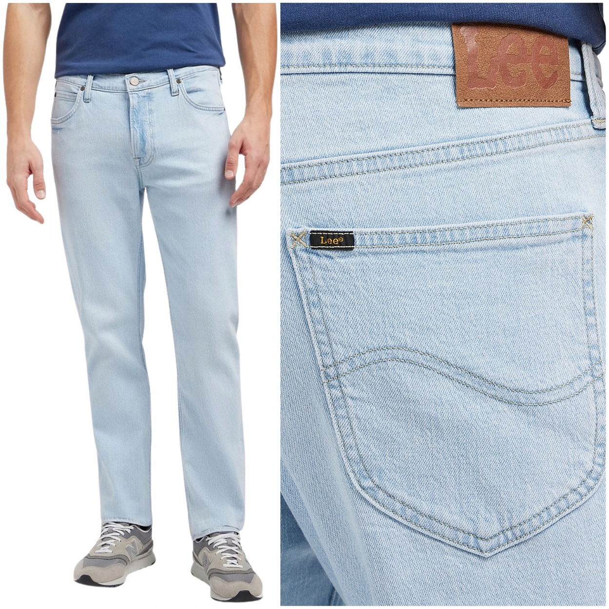 Lee West relaxed Seafoam DžINS jednoduché světlé džínové kalhoty W32 L32