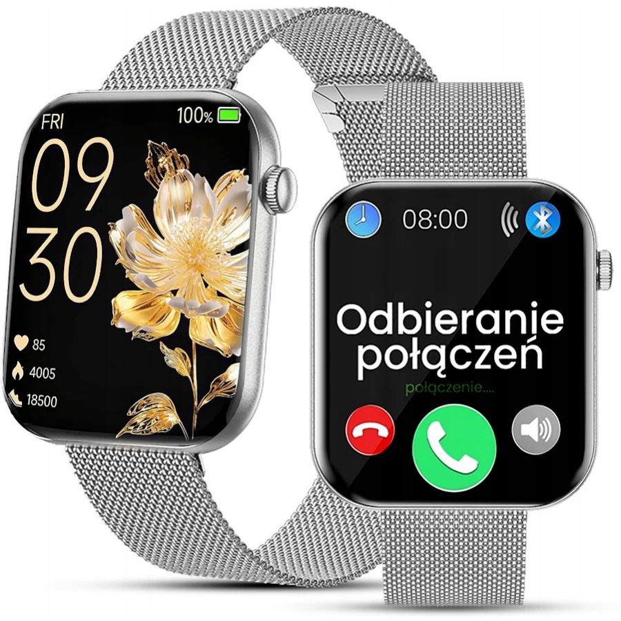 Chytré Hodinky Dámské Rubicon 1.85" Amoled Hovory Monitor srdečního tepu Upozornění