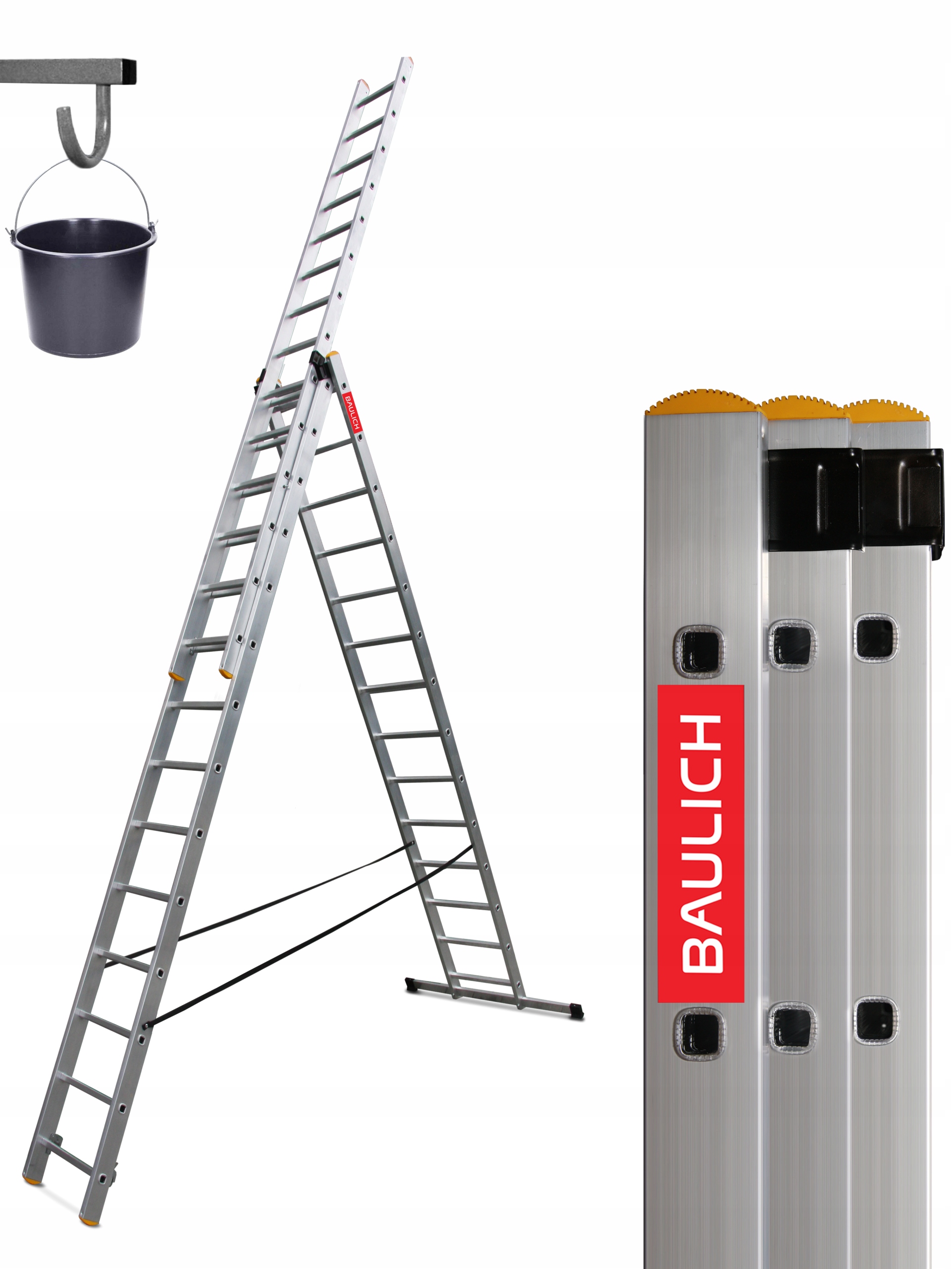 

Drabina aluminiowa 3x17 Baulich 150 kg +hak gratis