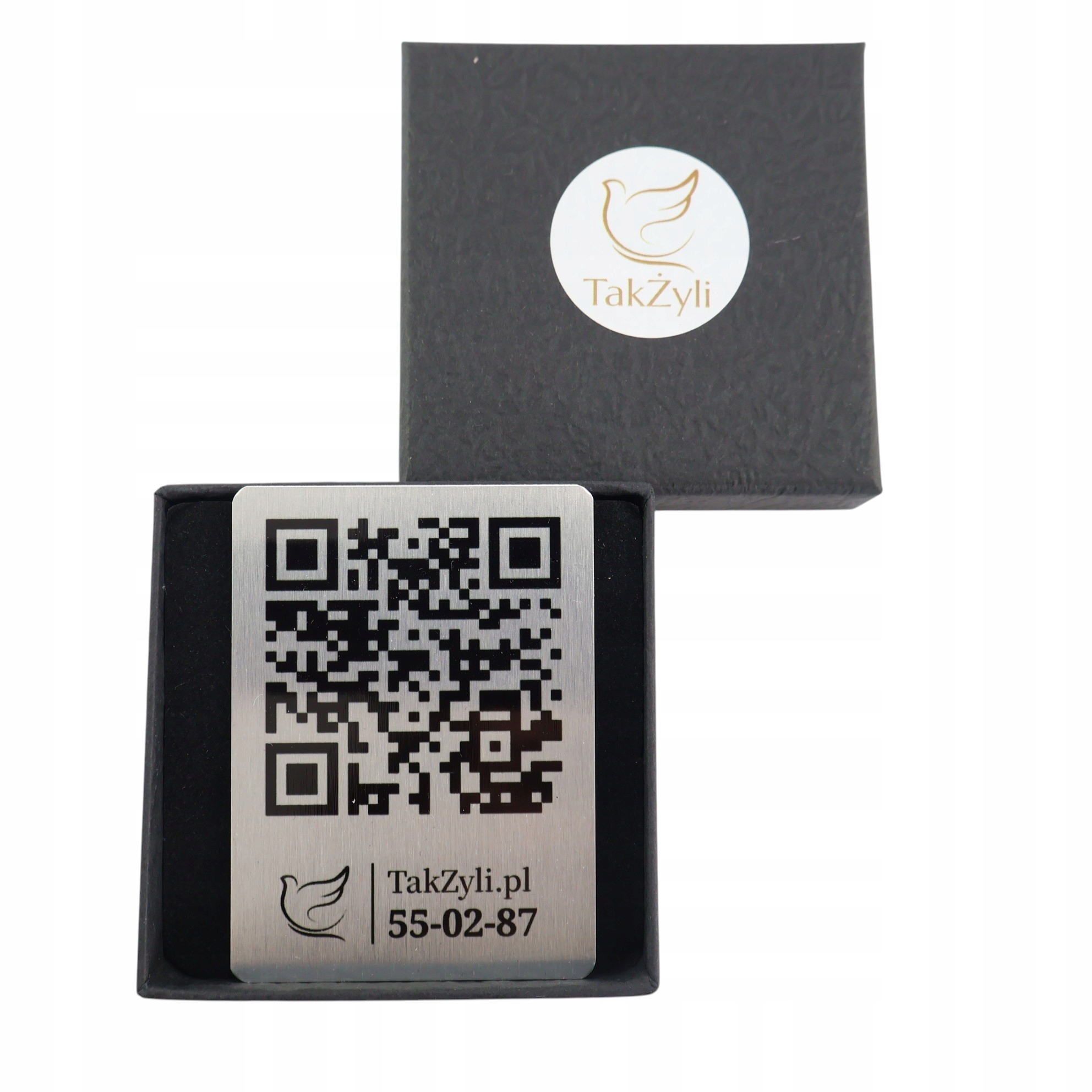 Medailon Qr profil paměti stříbrný