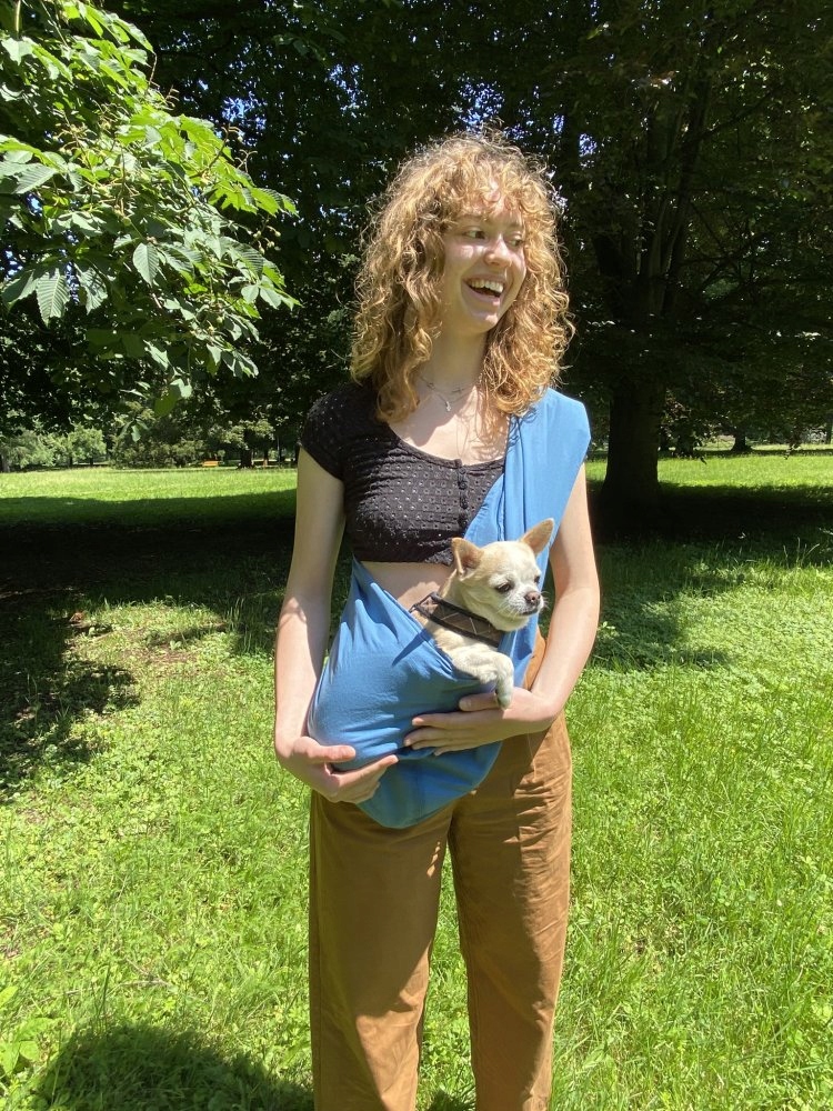 Levně Bavlněné nosítko pro psy LazyDogs Cotton Blue