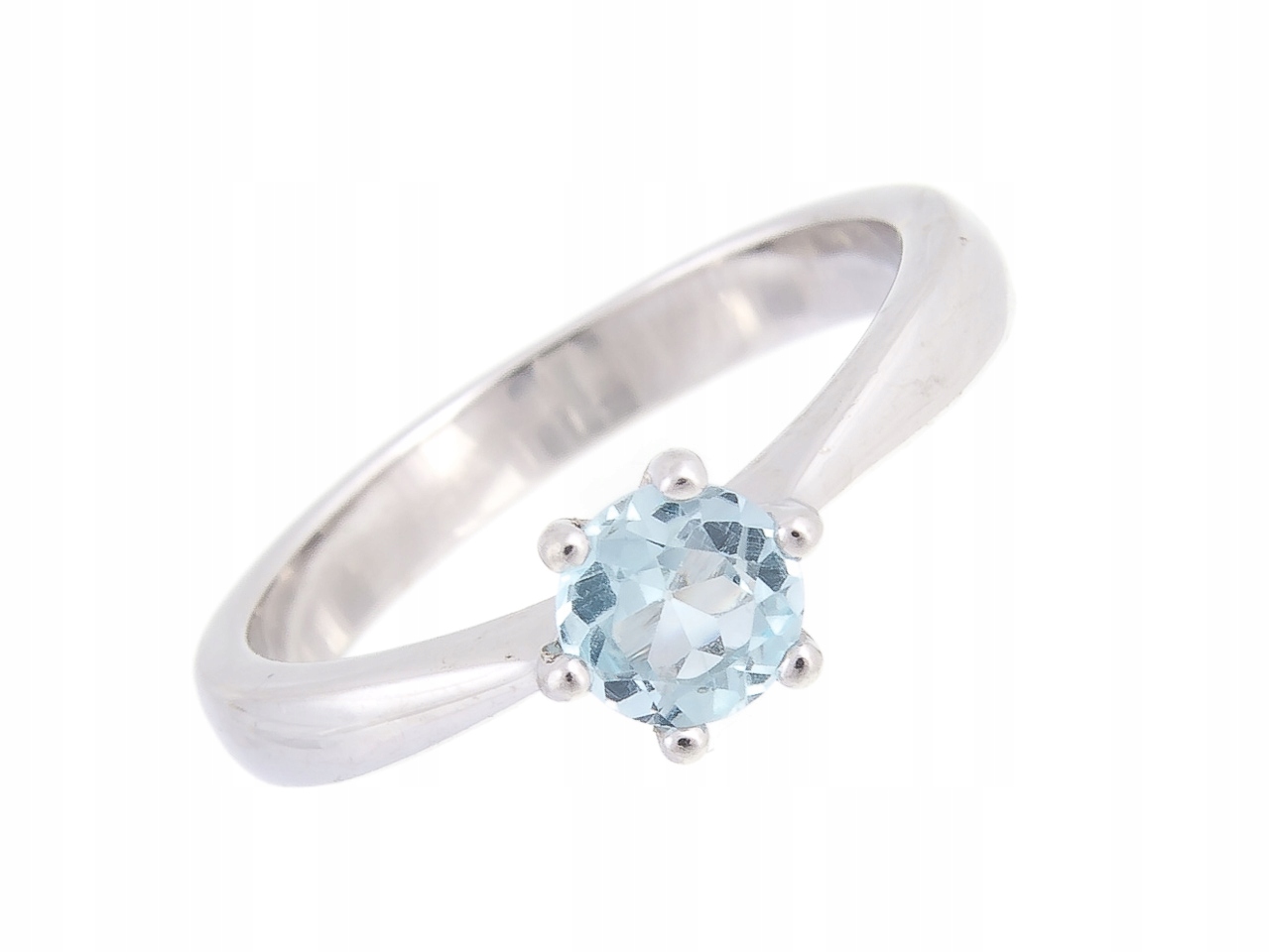 Stříbrný Prstýnek VEL.9 Sky Blue Přírodní Topaz