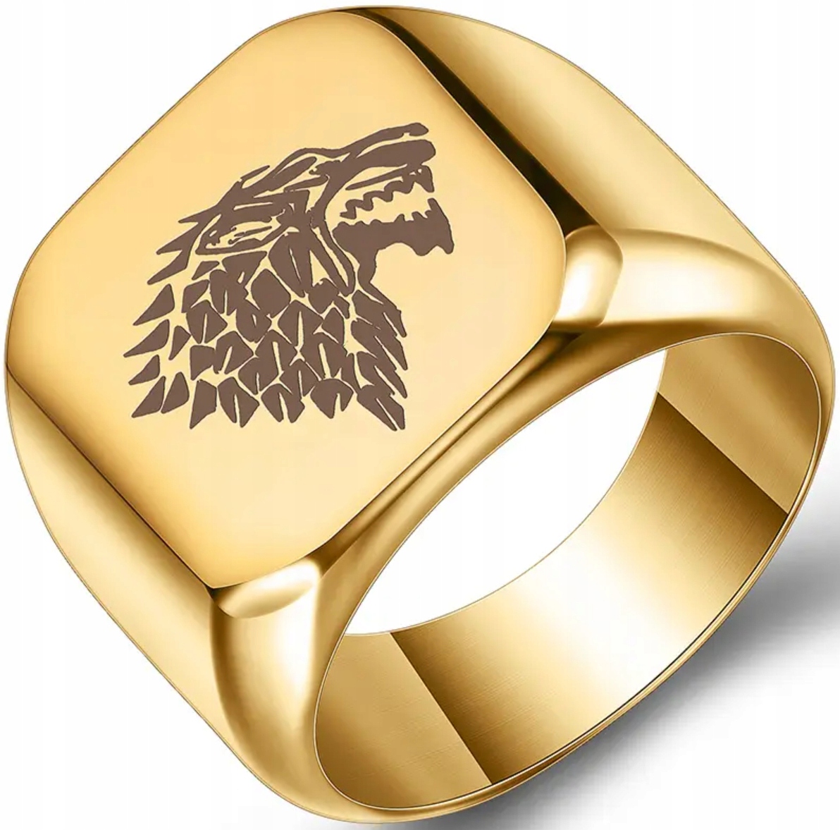 Zlatý signet s vlkem Wolf Zaklínač Luxusní Elegantní Ocel