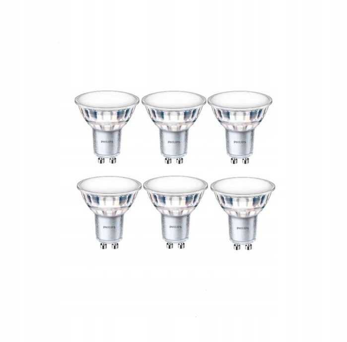 

6x Żarówka Led 4,9W=60W 4000K 120' GU10 Philips