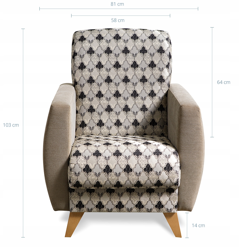 Fotel Karo Patchwork Ręcznie Szyty Marka inna