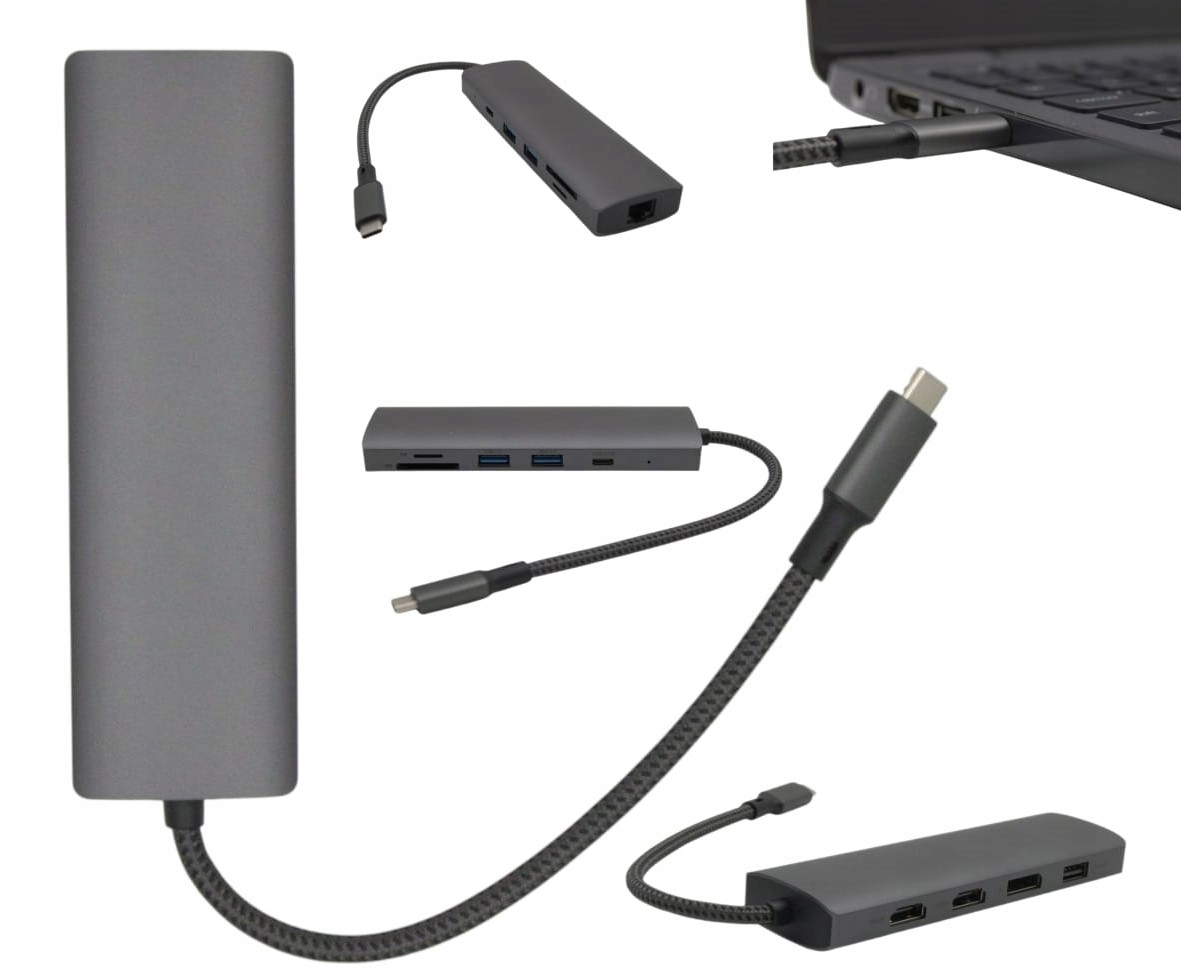 Usb-c hub pro 2 monitory Dokovací stanice pro ultrabookový notebook Dell