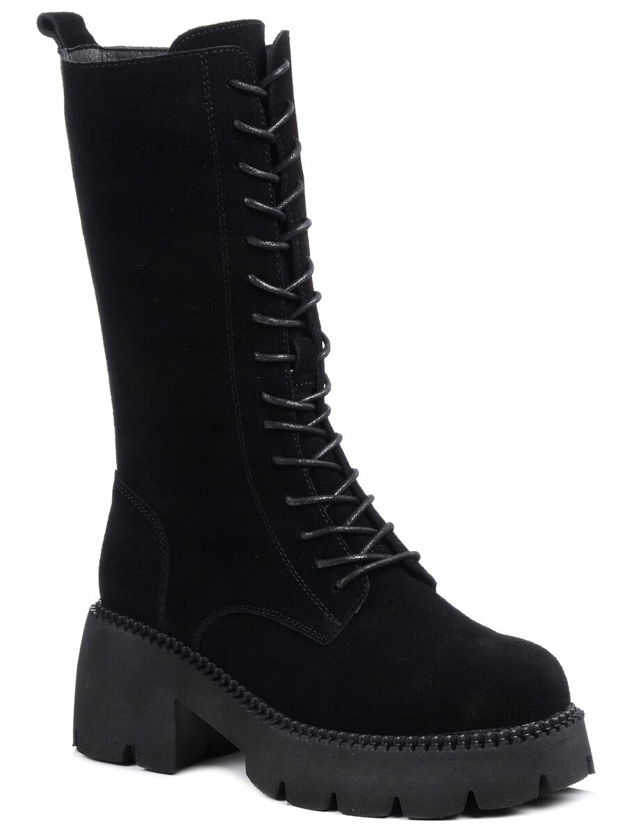 Buty damskie zimowe botki ocieplane skórzane czarne T.Sokolski Z23-197 39