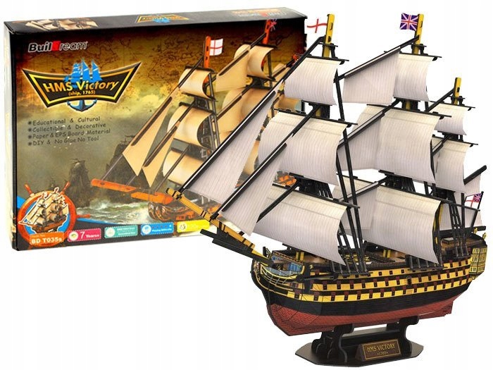 Puzzle 3D statek HMS VICTORY okręt morski ZA1785 Materiał karton inny