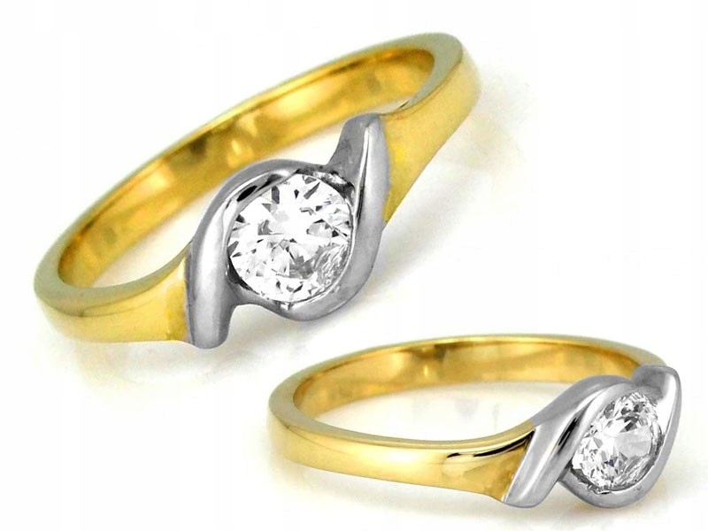 Prstýnek pro ženu ze zlata 585 s krystaly pro maminku 14kt