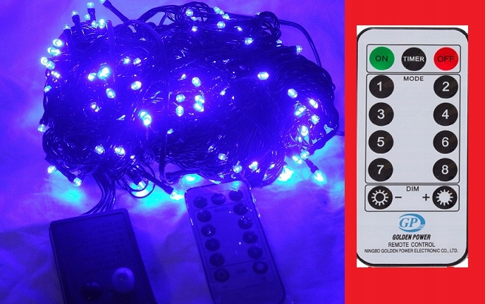 

Lampki choinkowe niebieskie 300 led+PILOT+łączenie