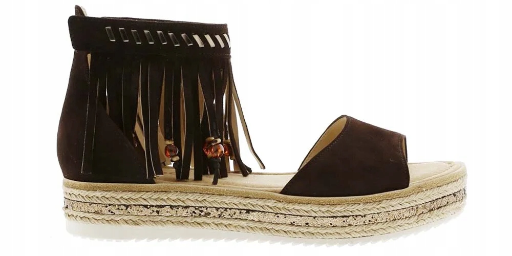 Gabor Dámské sandály na klínku, střapcích velikost 38 hnědé, kůže