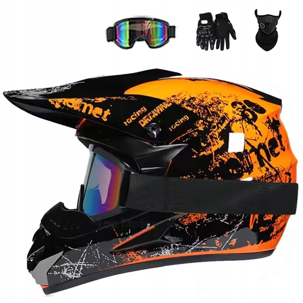 Motocyklová Přilba Lehká Enduro Quada Brýle Rukavice Maska S