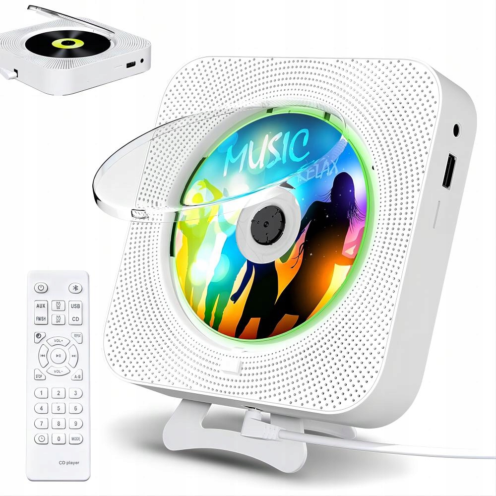 Přenosný CD Přehrávač Podporuje Cd/bluetooth/fm Rádio/u/aux Disk/sd Kartu