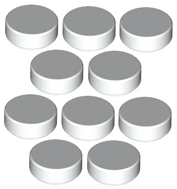 

Lego Płytka Płaska 1x1 Biała (98138/6284572) 10szt