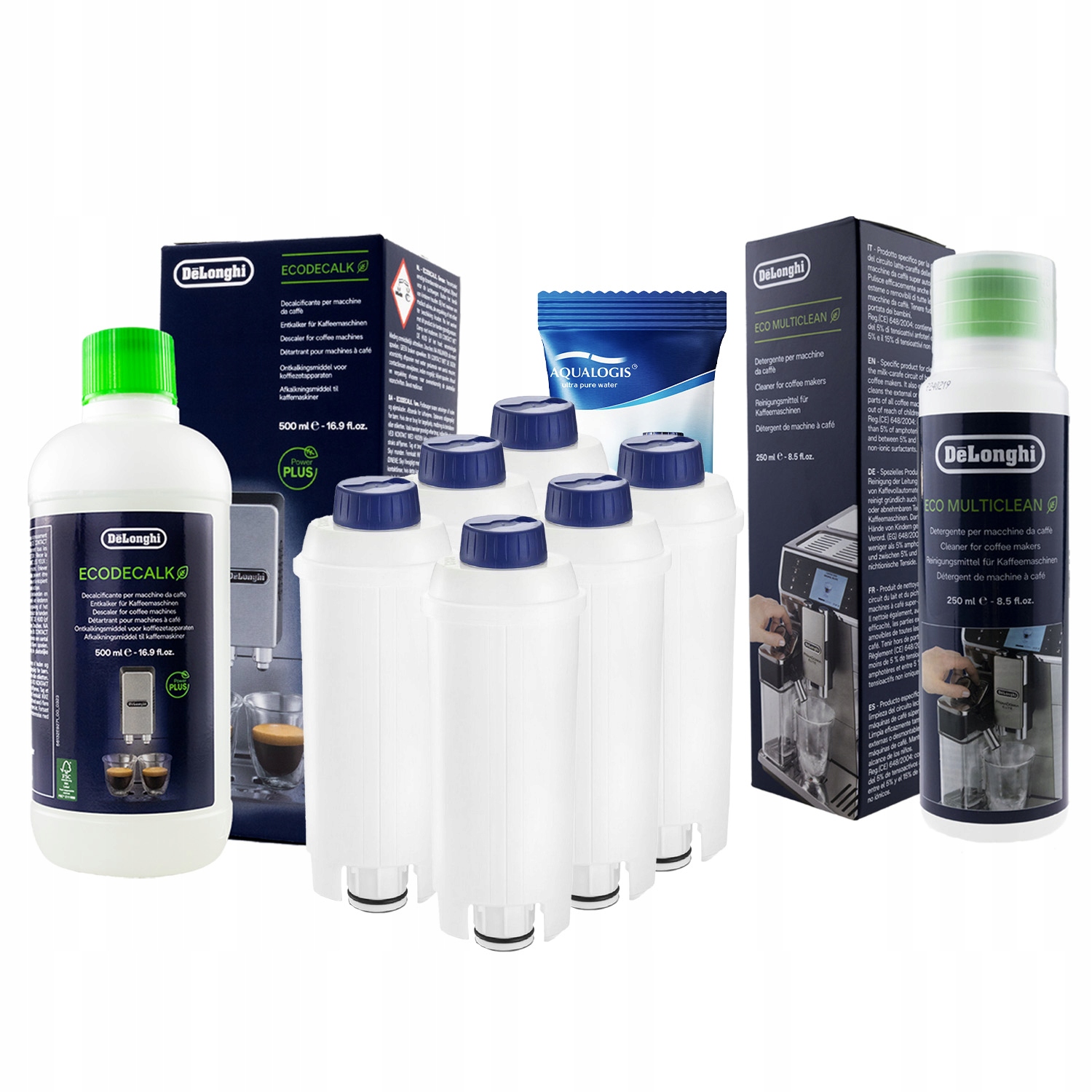 6x Filtr do kávovaru Delonghi AL-S002 Odvápňovač 500 ml Tekutina 250 ml