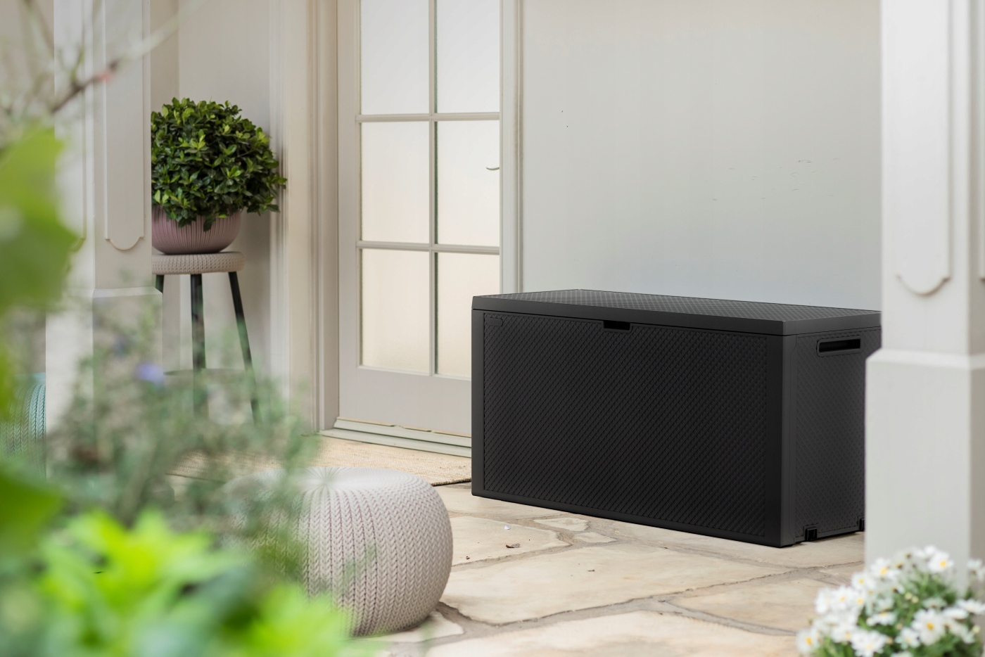 SKRZYNIA OGRODOWA BALKONOWA DO OGRODU BRĄZ 280 L Pojemność skrzyni 270 l