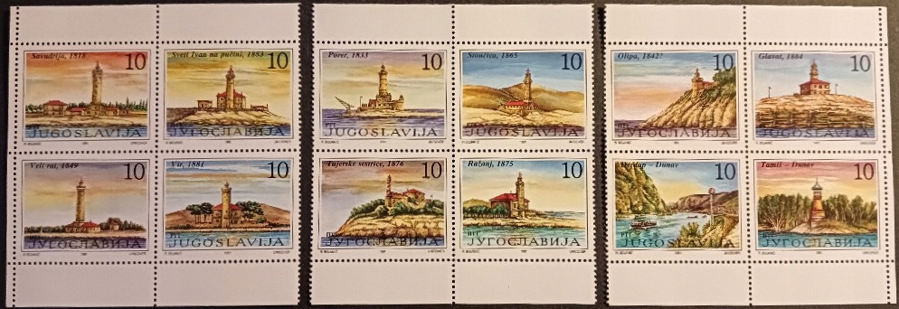 JUGOSŁAWIA** - czysty - LATARNIE MORSKIE - 9 Euro