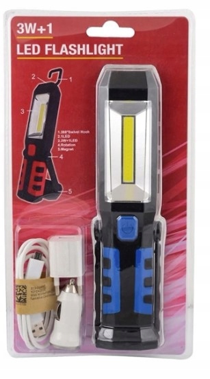 LATARKA WARSZTATOWA USB LED DUŻA LAMPA Z MAGNESEM HAK Marka inna