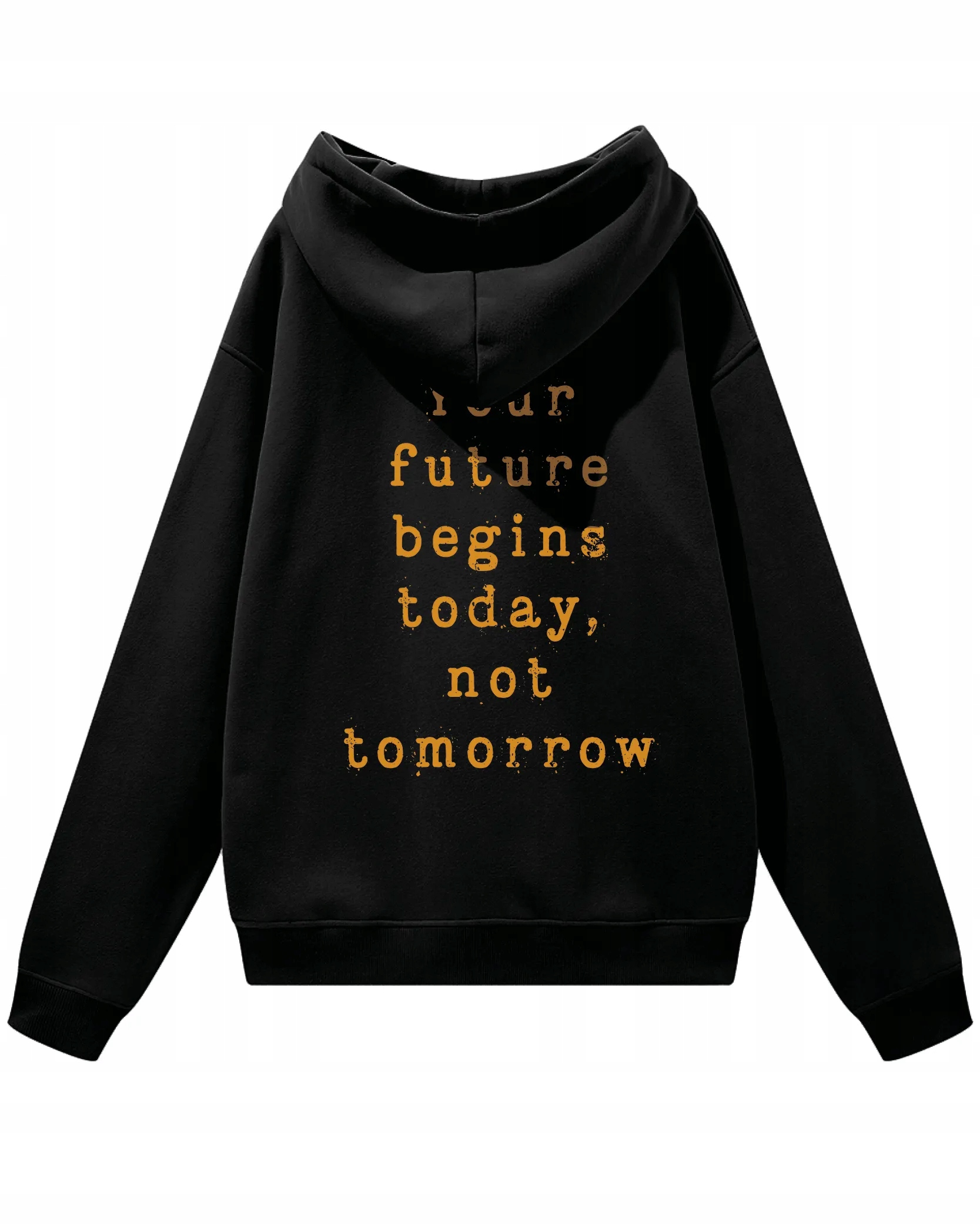 Vaše budoucnost začíná dnes, s kapucí Oversize mikina Motivation Black M