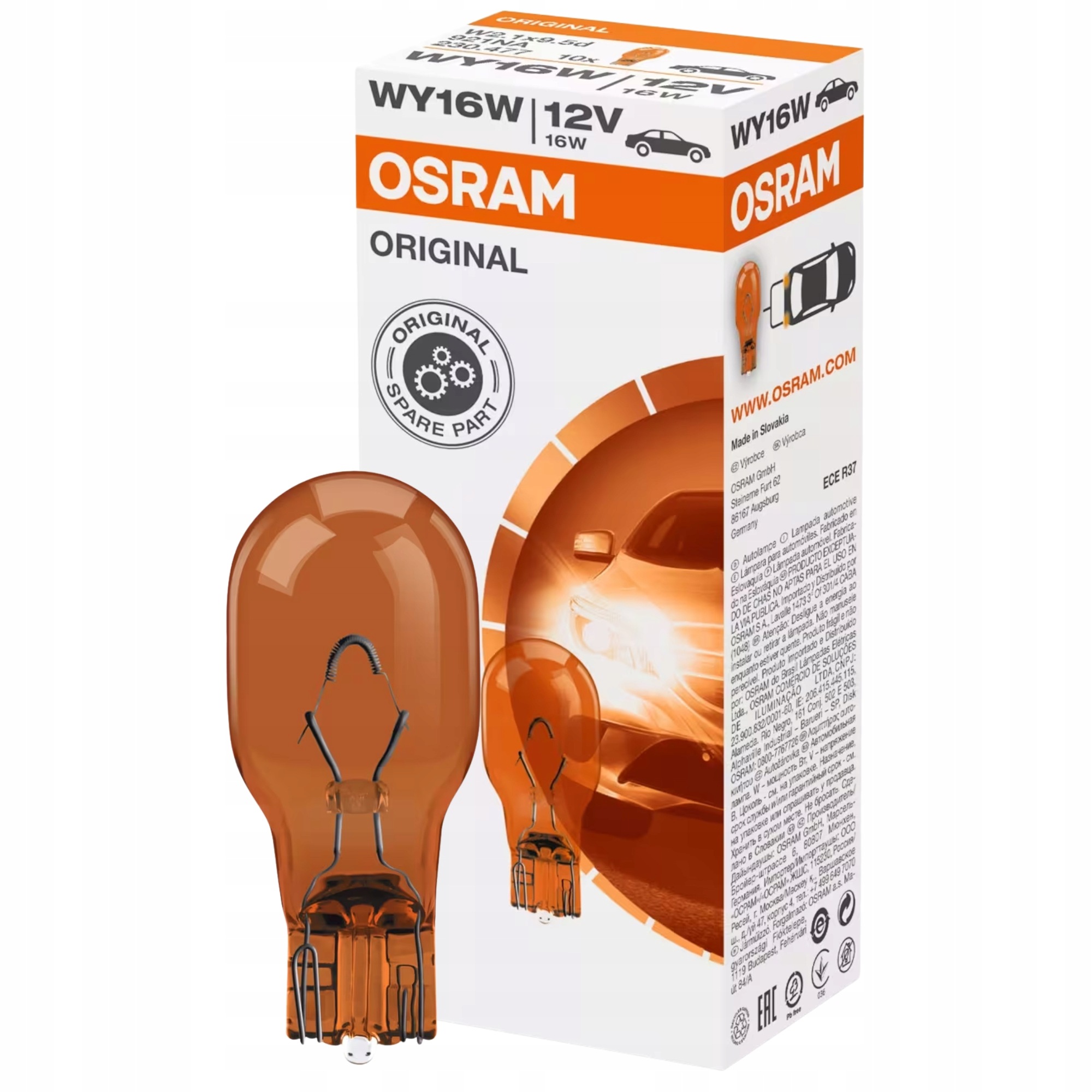 Żarówka W16W 12V T151 16W Osram