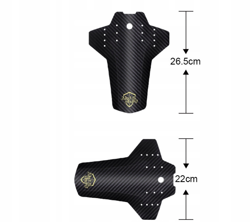 BŁOTNIK ROWEROWY MTB ENDURO CARBON PRZÓD TYŁ 2 SZT Kolor czarny