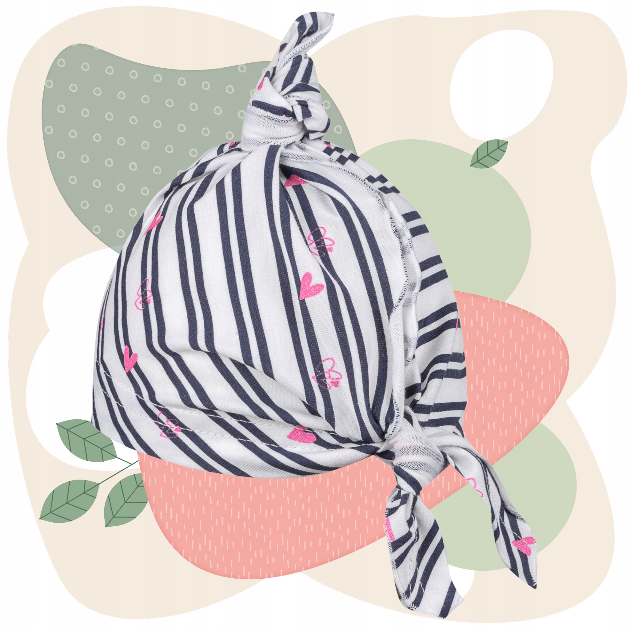 Chustka na głowę bawełniana granatowa paski 38 40 Rodzaj chustka