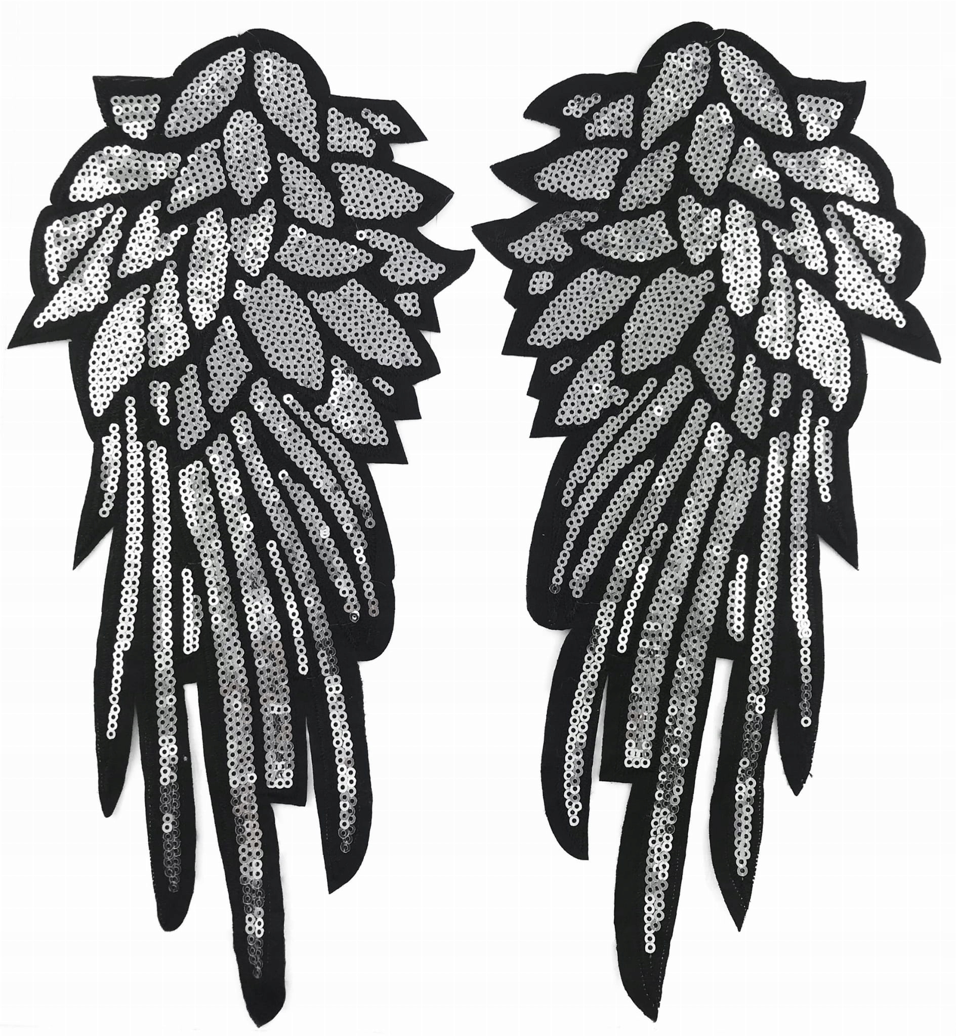 

Skrzydła Średnie 29 cm srebrne cekinowe do naszyci