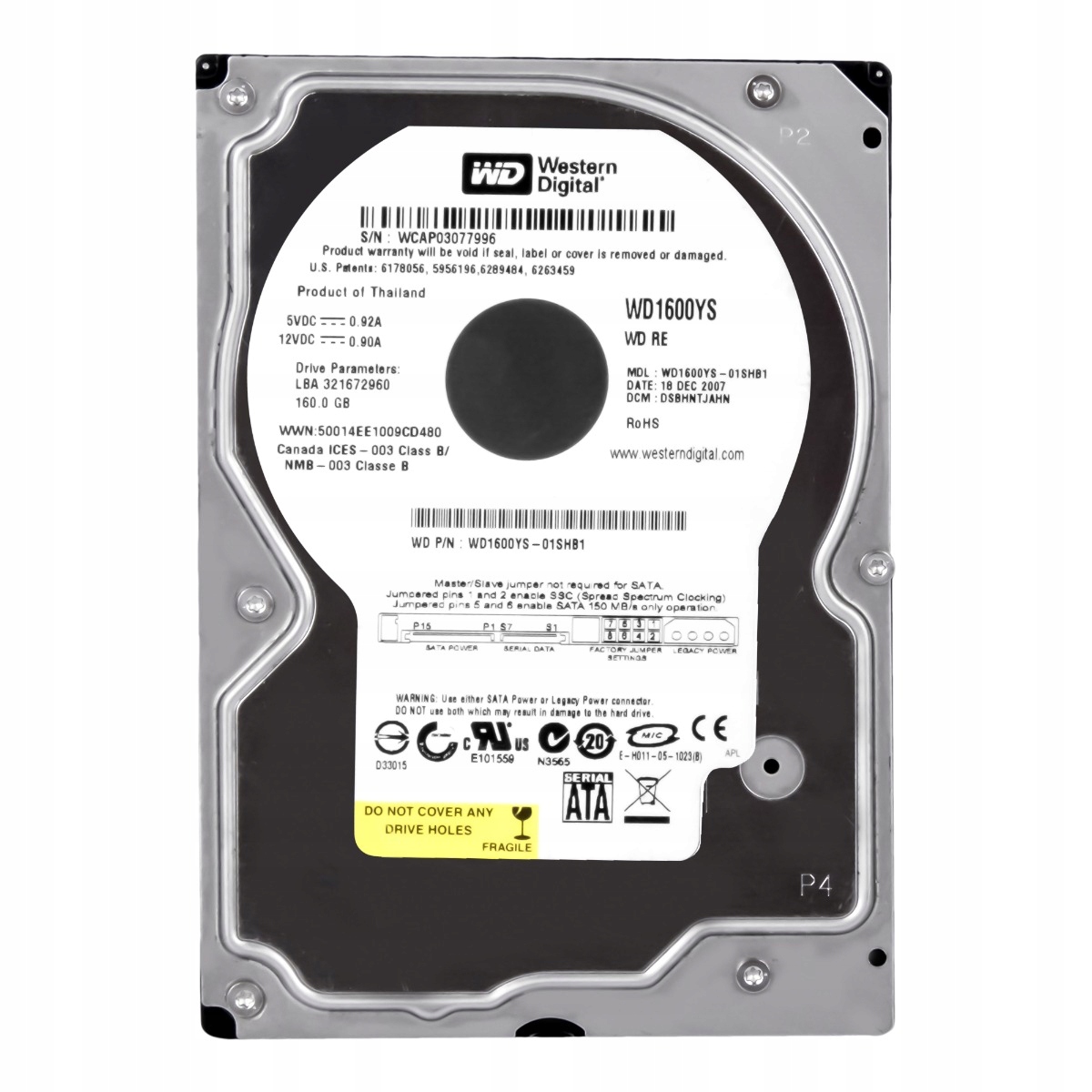 Wd Re 160GB 7.2k 16MB Sata II 3.5'' WD1600YS