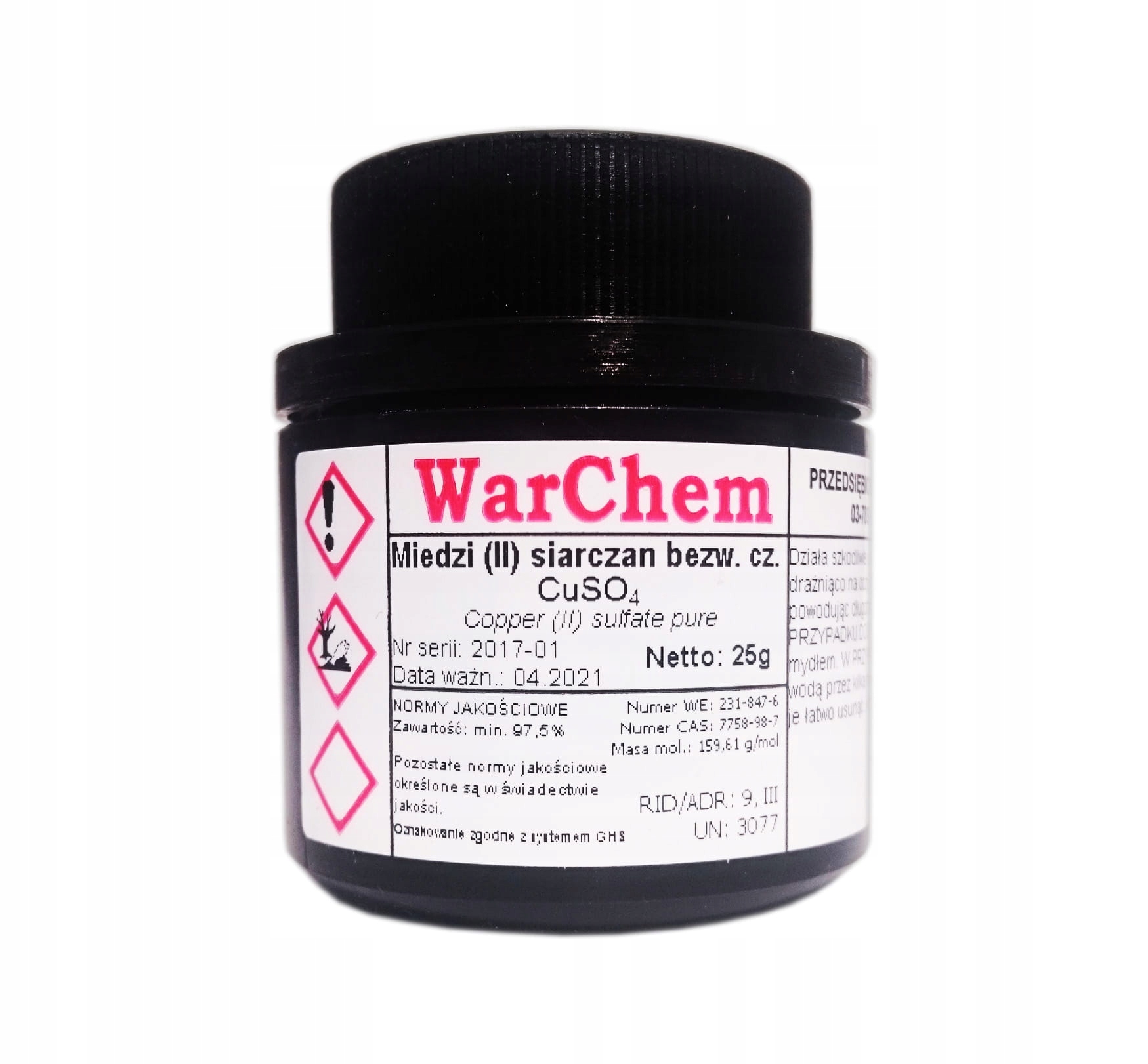 

Siarczan Miedzi bezwodny 25g Warchem [48272]