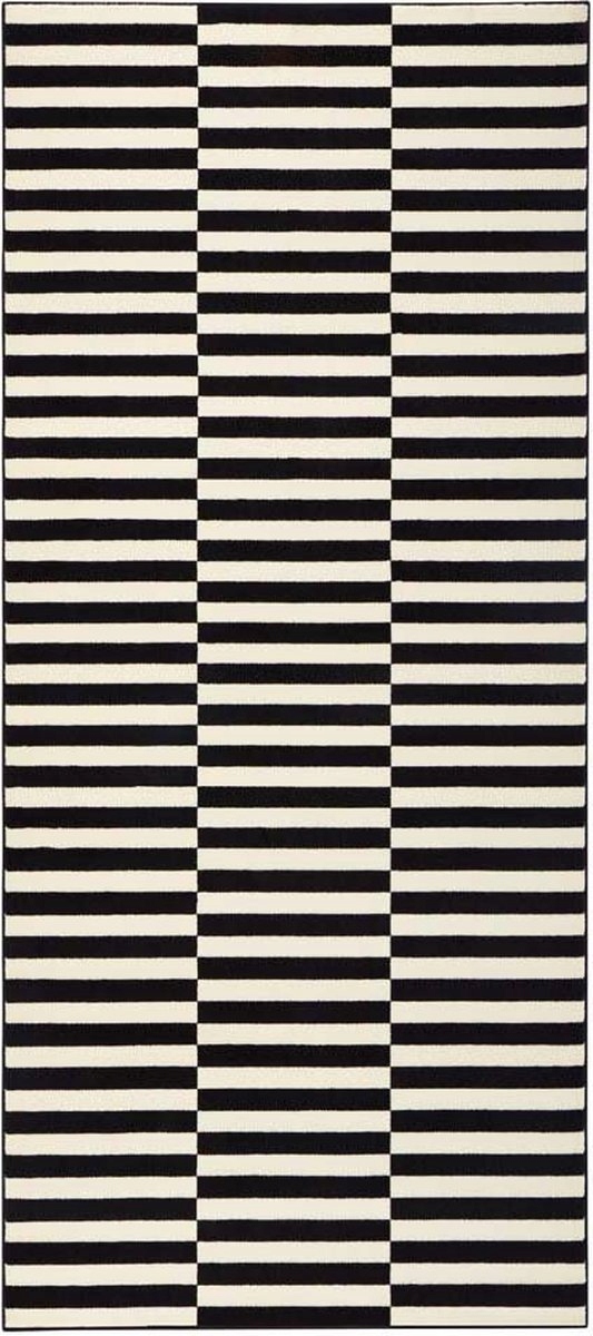 Černý koberec, koberec běhoun s krátkým vlasem 80 x 300 cm